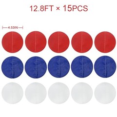 192Ft Royal Blue Red White Party Decorations Big Circle Dots Red Blue White