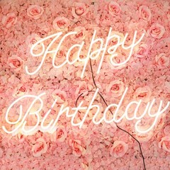 32″ Warm White Happy Birthday Neon Sign LED WALL LIGHTS Party Events Decorations