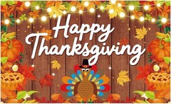 Thanksgiving Day Banner, 5.91×3.61FT, Polyester Fabric Backdrop, for Thanksgi…