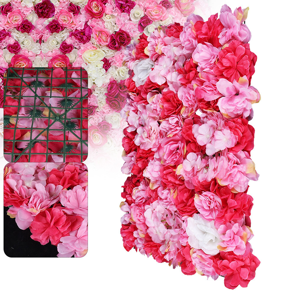 12X Artificial Fake Flower Velvet Hydrangea Wall Panel Banquet Wedding Party Dec