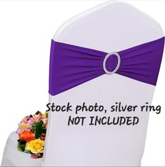 Chair Sashes Stretch Bows 50pcs Set for Xmas, Wedding, Banquet Decor PURPLE