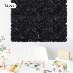 12Pcs Flowers Wall Panels Artificial Backdrop Hydrangeas, Dahlias, Roses Panels
