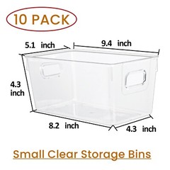 10 PACK Clear Storage Bins Clear Storage Containers for Kitchen Pantry Organi…