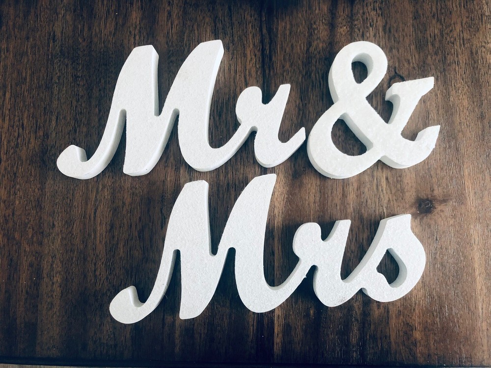 Mr & Mrs Wedding Sign Tabletop Reception Wooden Party Decoration Standing