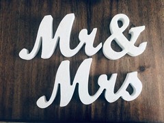 Mr & Mrs Wedding Sign Tabletop Reception Wooden Party Decoration Standing