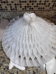 Vintage lot 28 White Yellow Blue Honeycomb Bells Tissue Paper Wedding Shower