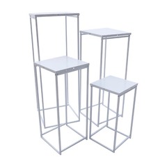 4pcs Metal Flower Stand Square Column Stand Wedding Banquet Hall Party Decor New