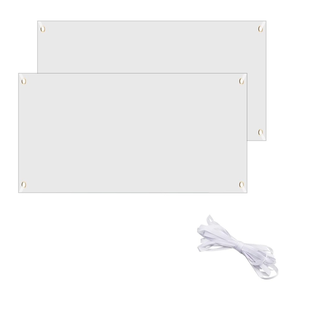 Polyester Blank Banner: Sets of 3.3 x 6 Ft Paintable Signs with Hanging Rope …