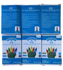 Holiday Time 50 LED Multi-Color Mini Lights. Save Energy Green Wire. Lot Of 6