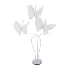 Wedding Artificial Butterfly Decorations Giant 3-head 53.15 inch White with Base