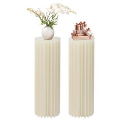 2pcs Foldable Cardboard Wedding Display Cylinder Flowers Stand Columns Display