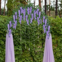 Wisteria Hanging Flowers Wisteria Flowers Vine Garland Wedding Purple Blue