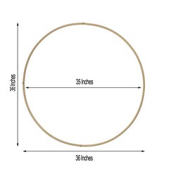 36-Inch wide Gold Metal Round Hoop Hanging Wreath Ring Wedding Party Decorations