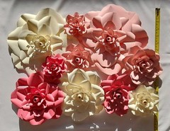 💗🌺 10pcs 3D Pink Paper Flowers – Handmade Wall Backdrop Decor ✨