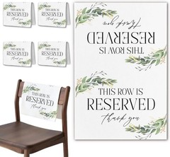 Sage Green Reserved Row Signs Wedding 4 Pieces This Row Is Reserved Seating