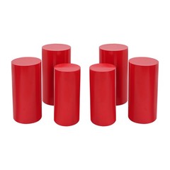 6PCS Display Pedestal Stand Iron Riser Column Pillar 23.6″ /26″ /27.6″ Tall Red