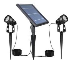 SUNLONG Solar-Powered Cast Aluminium Warm White LED Spotlight for Outdoor Gar…