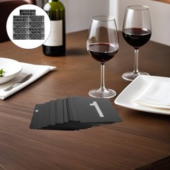 100Pcs Wedding Table Number Cards Black PVC for Party Cafe Restaurant Seating