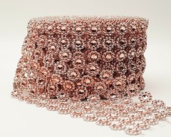 10YD Rose Gold Diamond Bling Mesh Rhinestone Ribbon Wrap Wedding Decoration 4″