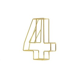 GOLD 8″ tall 3D Metal Wire Number 4 Party Wedding Reception Backdrop Supplies