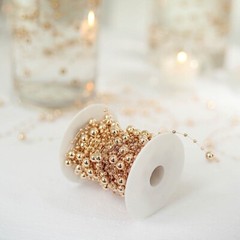 100 ft ROSE GOLD Artificial Pearl Beads String GARLAND ROLL Party Event