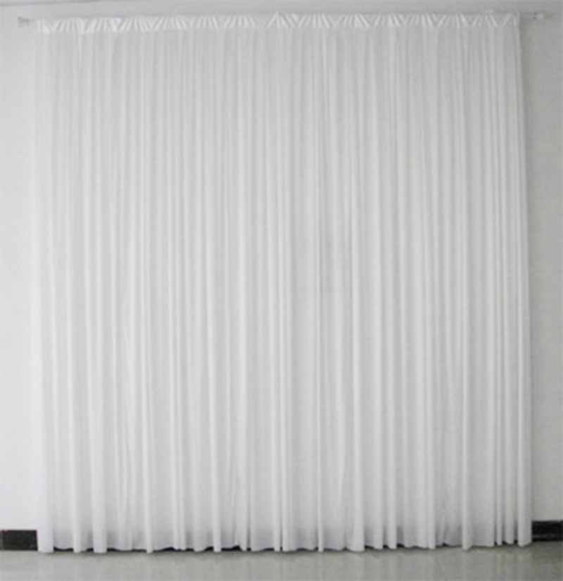 20x10ft White Pleated Wedding Curtain Backdrop Decoration Ceremony Silk Cloth