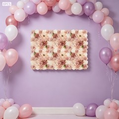 6 Pcs Artificial Flower Wall Panel, Artificial Floral Wall Decoration Backdrop