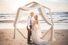 3 Panels Wedding Arch Draping Fabric, 30″x20ft Mixed Color Sheer Curtain for Cer
