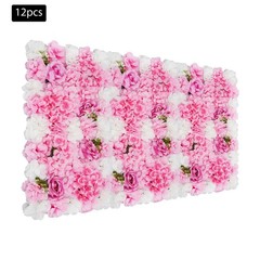 12 PCS Artificial Flowers Panels, Artificial Flower Panels Wall Mount decoration