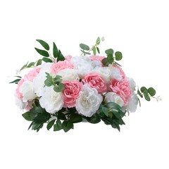 Uimoso 10PCS Pink and White Artificial Flower Balls for Wedding Decorations