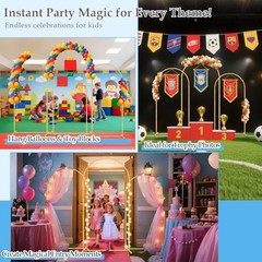 Wedding Arch Backdrop Stand Set of 3, 6FT/5FT/4FT, Gold Metal Balloon Arch Kit f