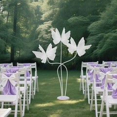 Wedding Artificial Butterfly Decorations Giant 3-head 53.15″ White Decoration