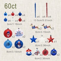 DecorbyHannah 4th of July Tree Ornaments Decorations,60ct Patriotic Ornaments…