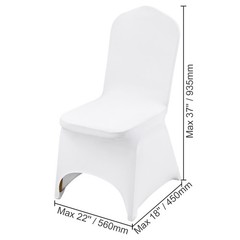 Uimoso 100PCS White Stretch Spandex Chair Covers for Weddings, Parties,