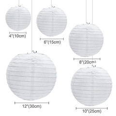 30Pcs/Set White Paper Lanterns Chinese Hanging round Lantern Lamp for Wedding An