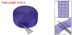 1.5″x10 Yard Crystal Rhinestones Mesh Ribbon Blue (4mm)