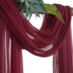 Arch Drapes for Wedding Arch Draping Fabric Burgundy Sheer Backdrop Curtain f…