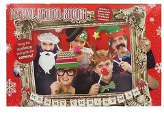 Photo Booth Props WIth Frame Christmas Theme Festive Holiday Party Fun