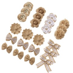 24PCS making burlap flowers flower brooch craft in 1 Set Small flowers for