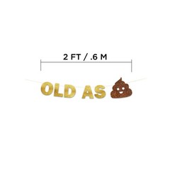 Pre-Strung Old As Glitter Banner – Funny Retirement Decorations for Men and W…