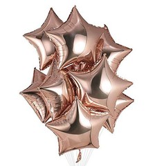 20pcs 18in Rose Gold Star Foil Balloons, Pink Star Shaped Helium Balloons for…