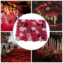 12X Flower Wall Panel Artificial Floral Wall Backdrop Photo Venue Wedding Decor