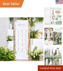 Wedding Seating Chart 76″x24″ Linen Fabric Reception Sign | Find Your Seat Bo…