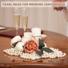 4/6/8/12/14mm Pearl Bead for Vase Filler, 600 Pcs Floating Beads, Beige