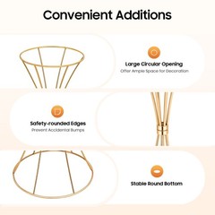 3 pcs Gold Wedding Table Hourglass-shaped Flower Stand For Anniversary Ceremony