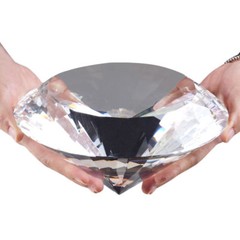Big Clear Crystal Diamond Paperweight Memory Keepsakes 200mm 7.87″ Wd