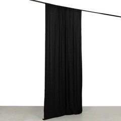 5 ft x 10 ft BLACK 4-Way Stretch Spandex Divider Backdrop Curtain Party Wedding