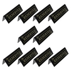 10Pcs Clear Reusable Acrylic Table Signs for Restaurant and Celebration Black