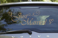 Just Married Wedding Car Decal Sticker Window Banner Removable Vinyl