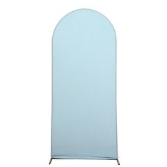 5 ft DUSTY BLUE Matte Fitted Spandex Round Top Arch Backdrop STAND COVER Party